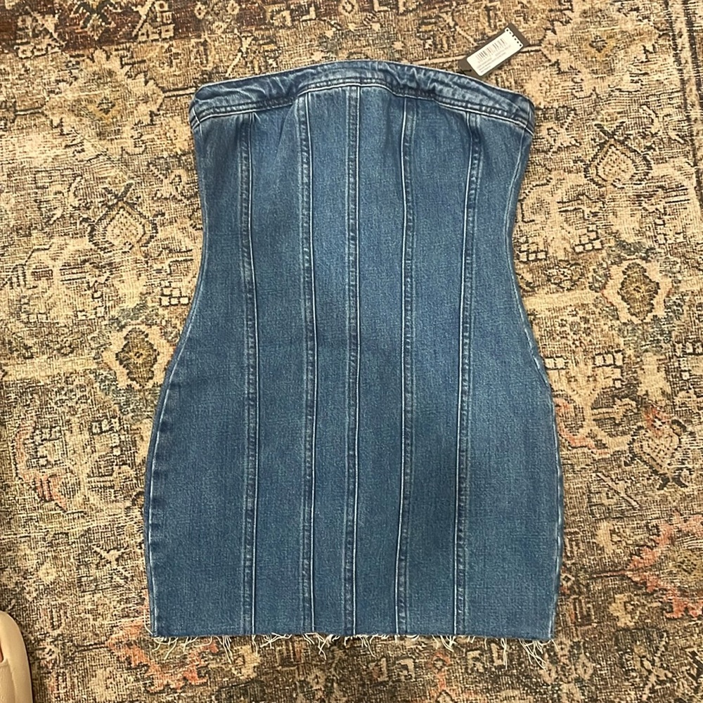 Strapless denim dress